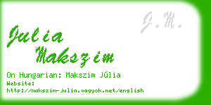 julia makszim business card